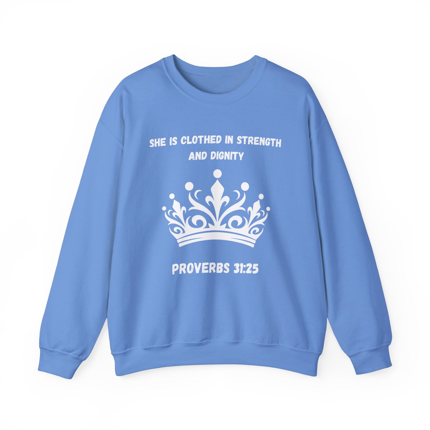 She Is Clothed In Strength And Dignity Heavy Blend™ Crewneck Sweatshirt