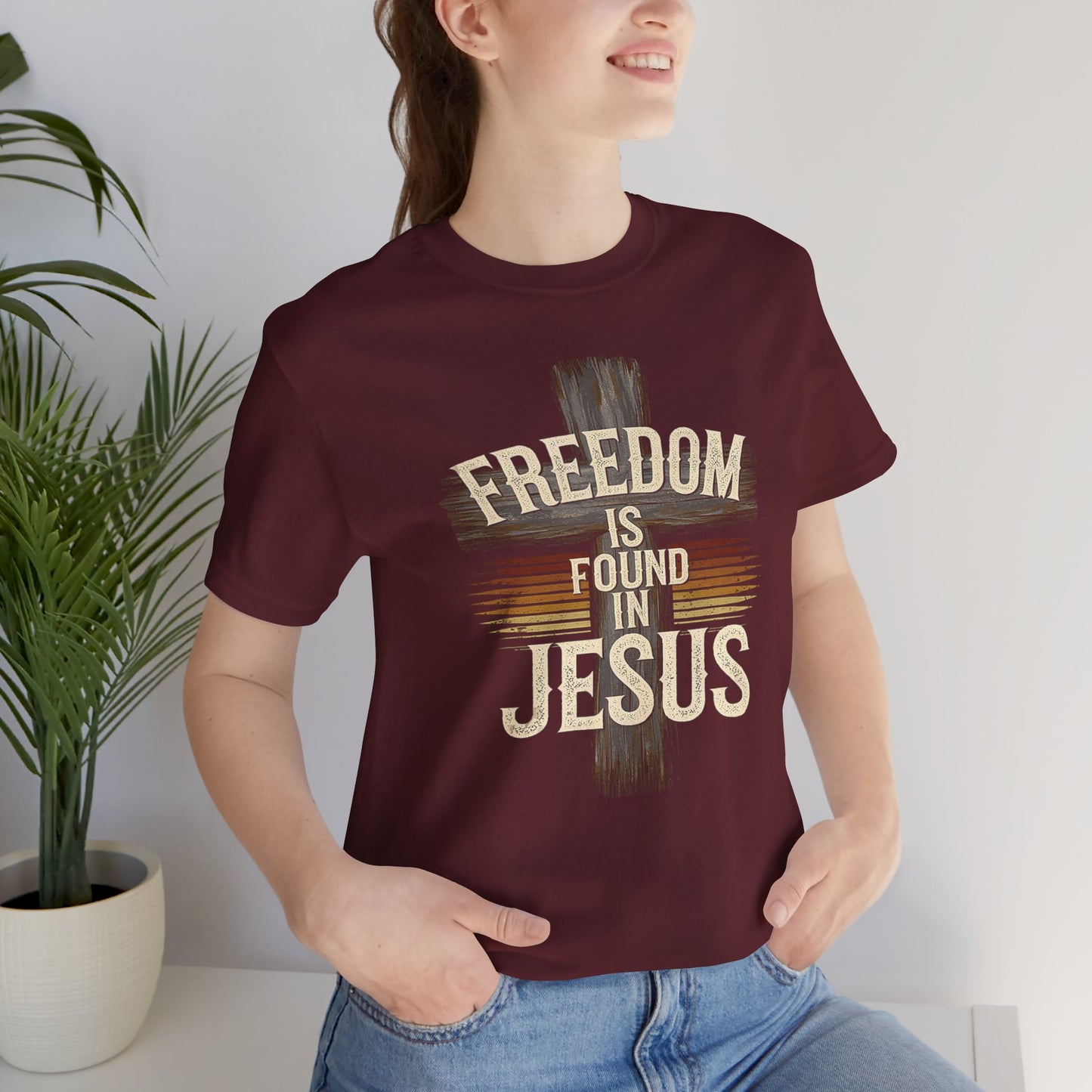 Freedom in found in Jesus Jersey Short Sleeve Tee