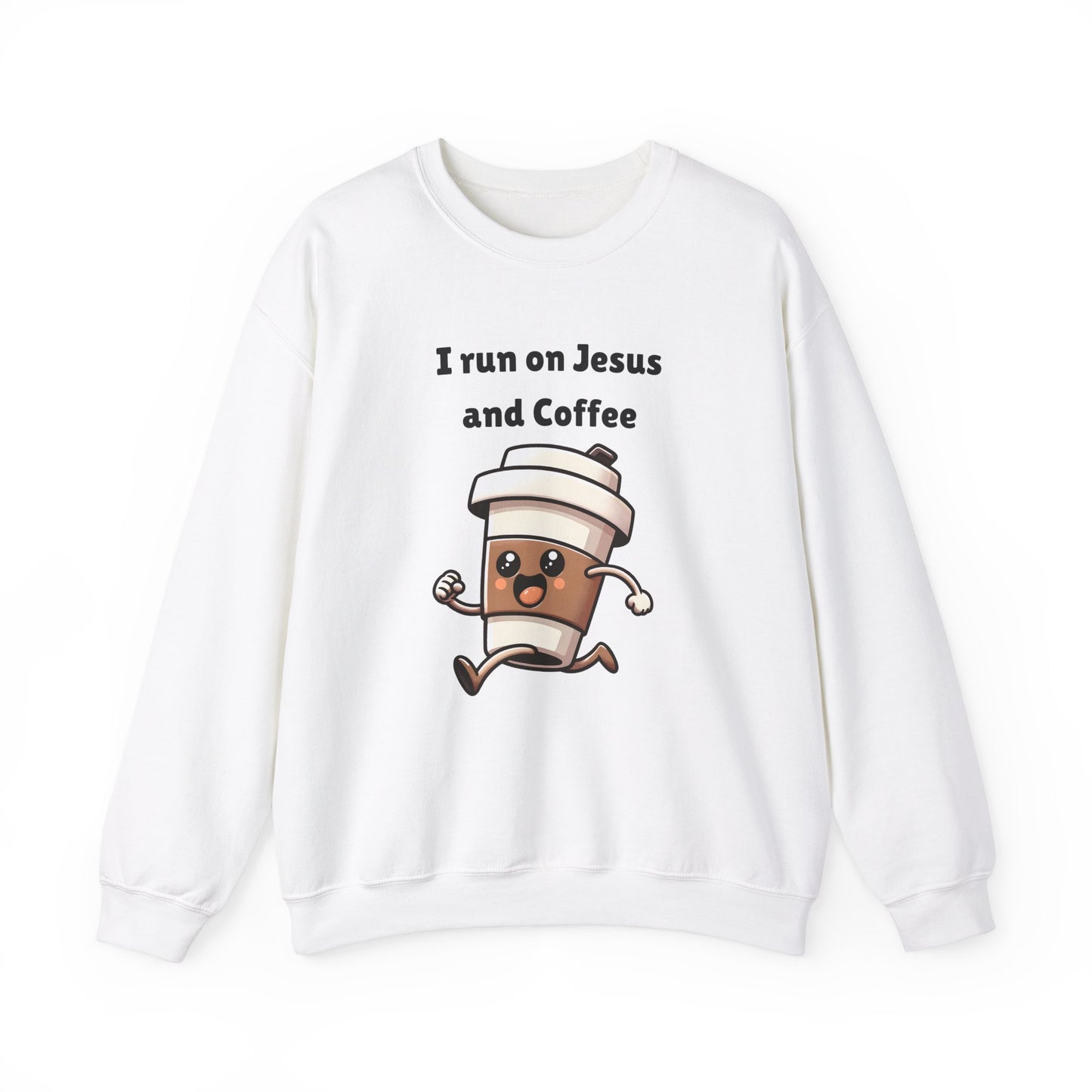 I Run n On Jesus And Coffee Heavy Blend™ Crewneck Sweatshirt