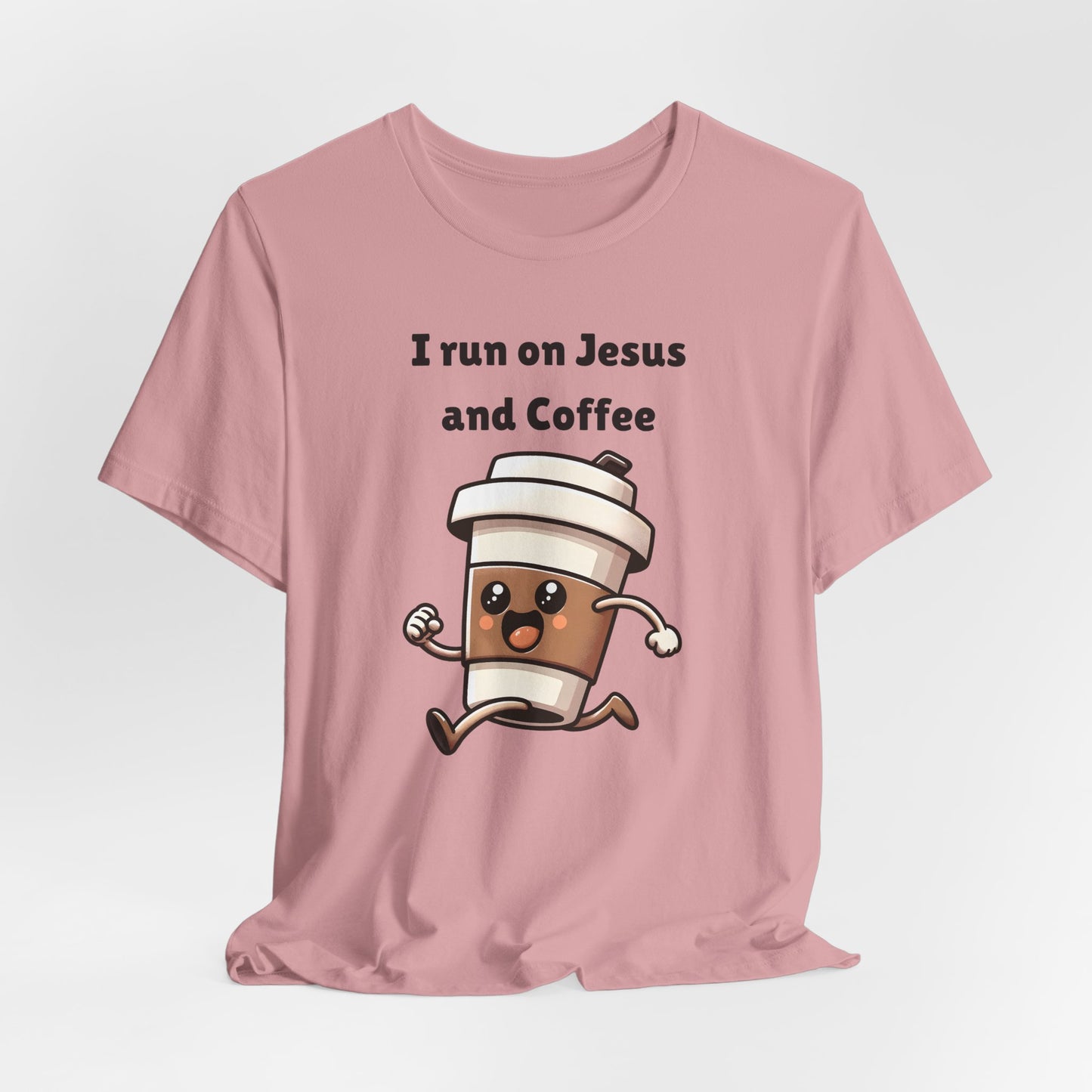 I Run On Jesus And Coffee Jersey Short Sleeve Tee