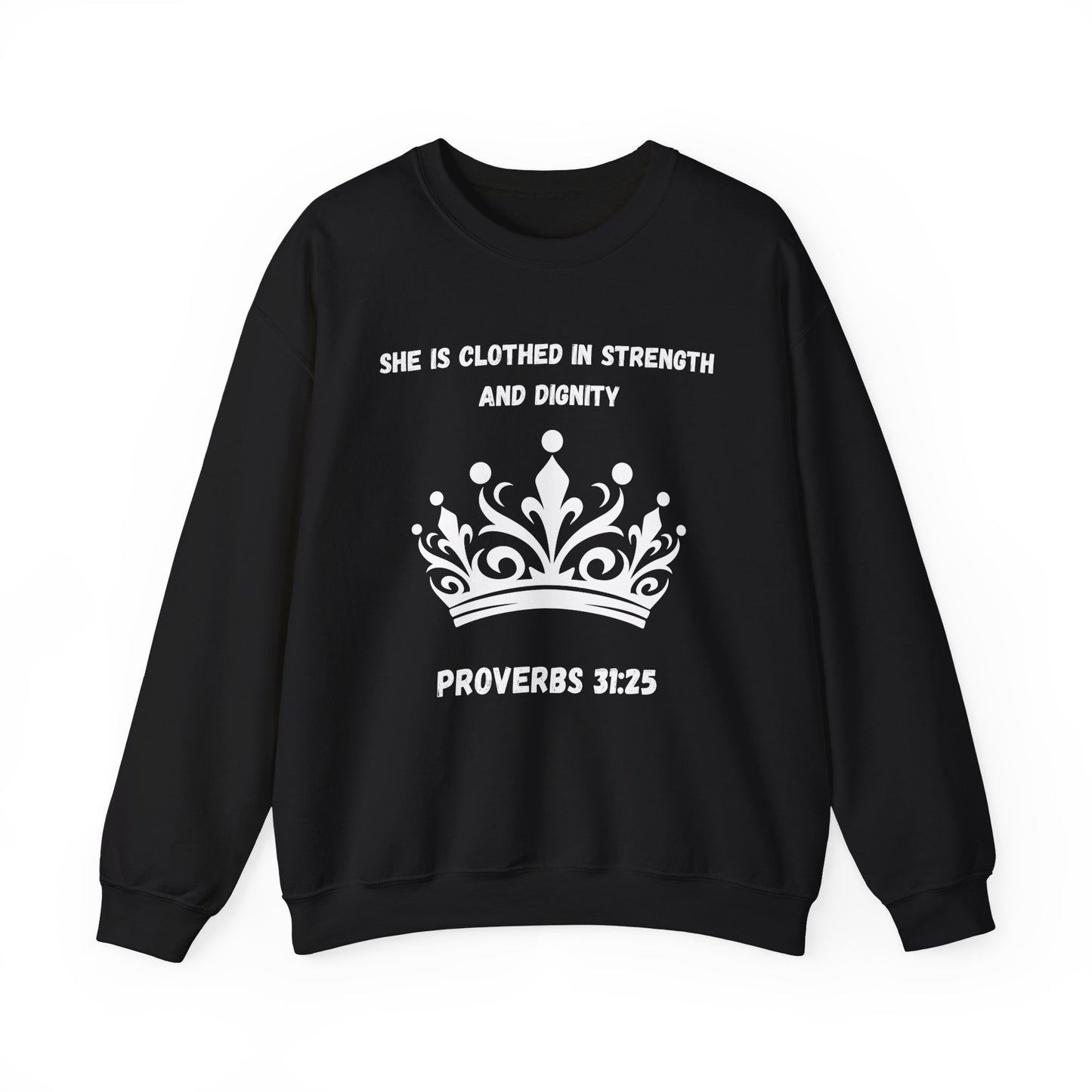 She Is Clothed In Strength And Dignity Heavy Blend™ Crewneck Sweatshirt