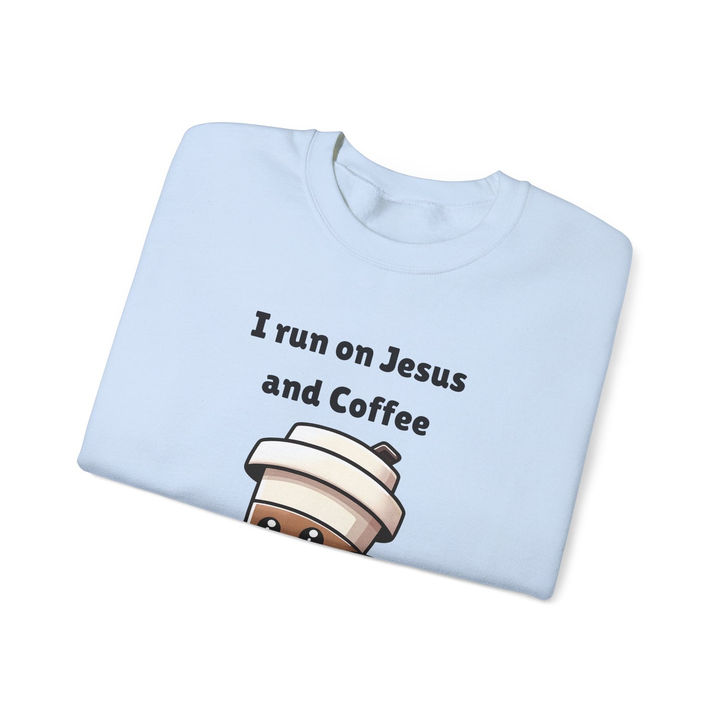 I Run n On Jesus And Coffee Heavy Blend™ Crewneck Sweatshirt