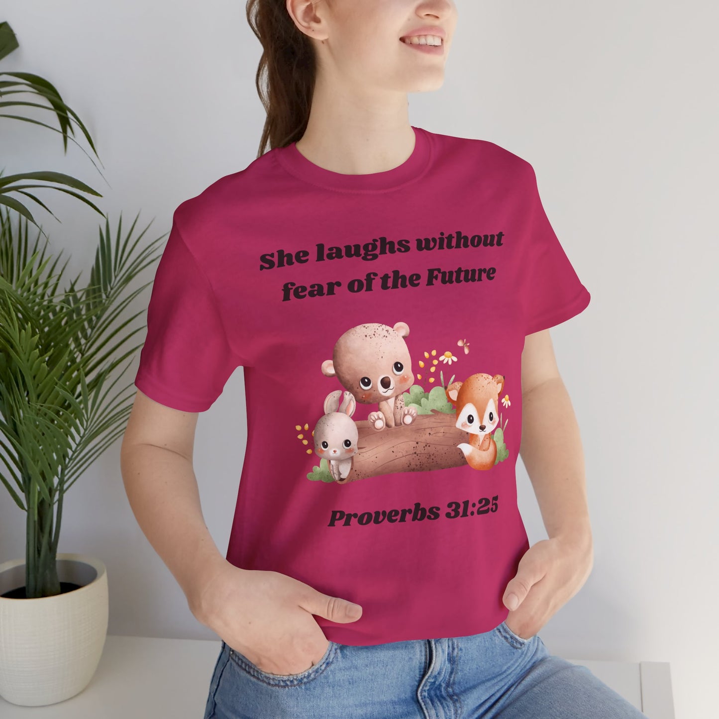 She Laughs Without Fear Of The Future Jersey Short Sleeve Tee