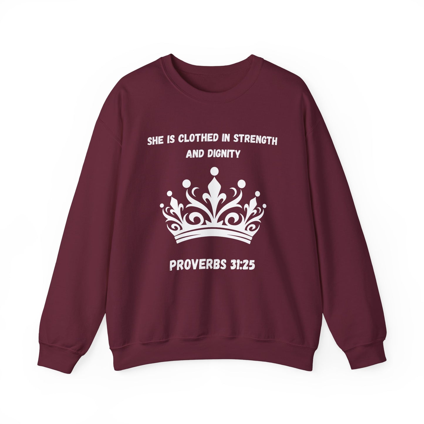 She Is Clothed In Strength And Dignity Heavy Blend™ Crewneck Sweatshirt