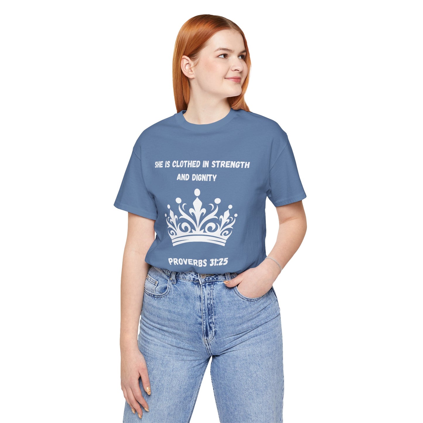 She Is Clothed In Strength And Dignity Jersey Short Sleeve Tee