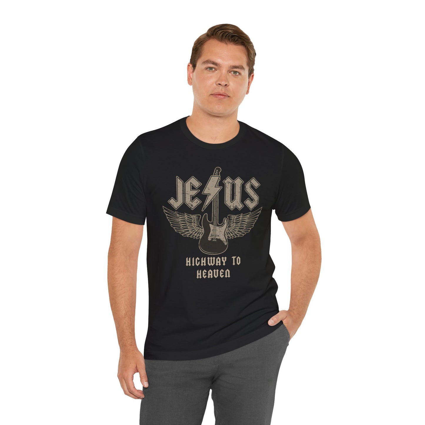 Jesus Highway To Heaven Jersey Short Sleeve Tee
