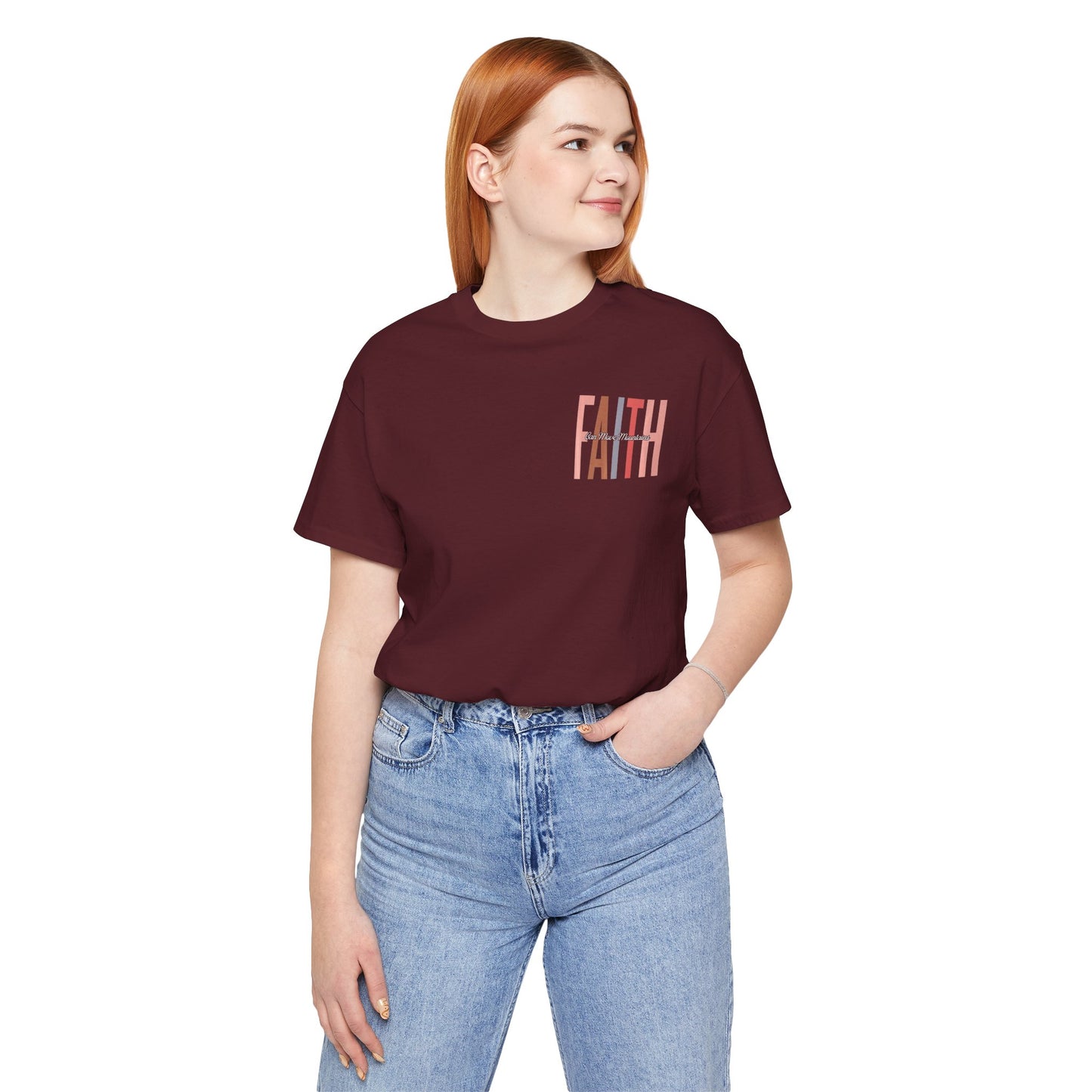 Faith Can Move Mountains Jersey Short Sleeve Tee