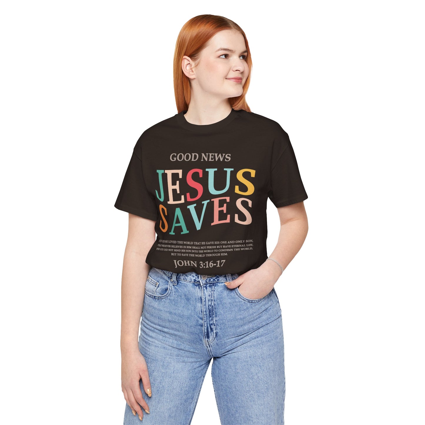 Jesus Saves Jersey Short Sleeve Tee