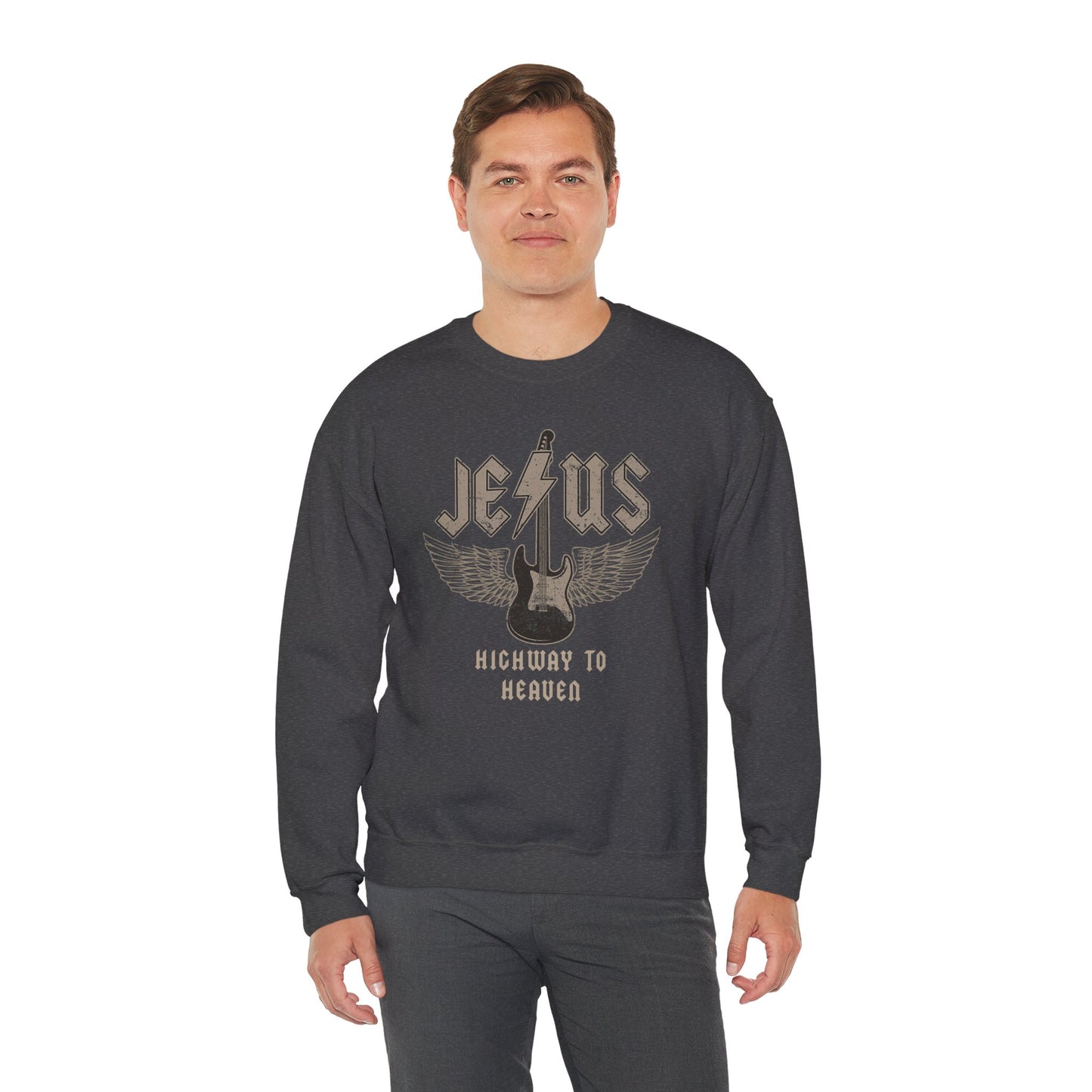 Men's Sweatshirt - Jesus Highway To Heaven