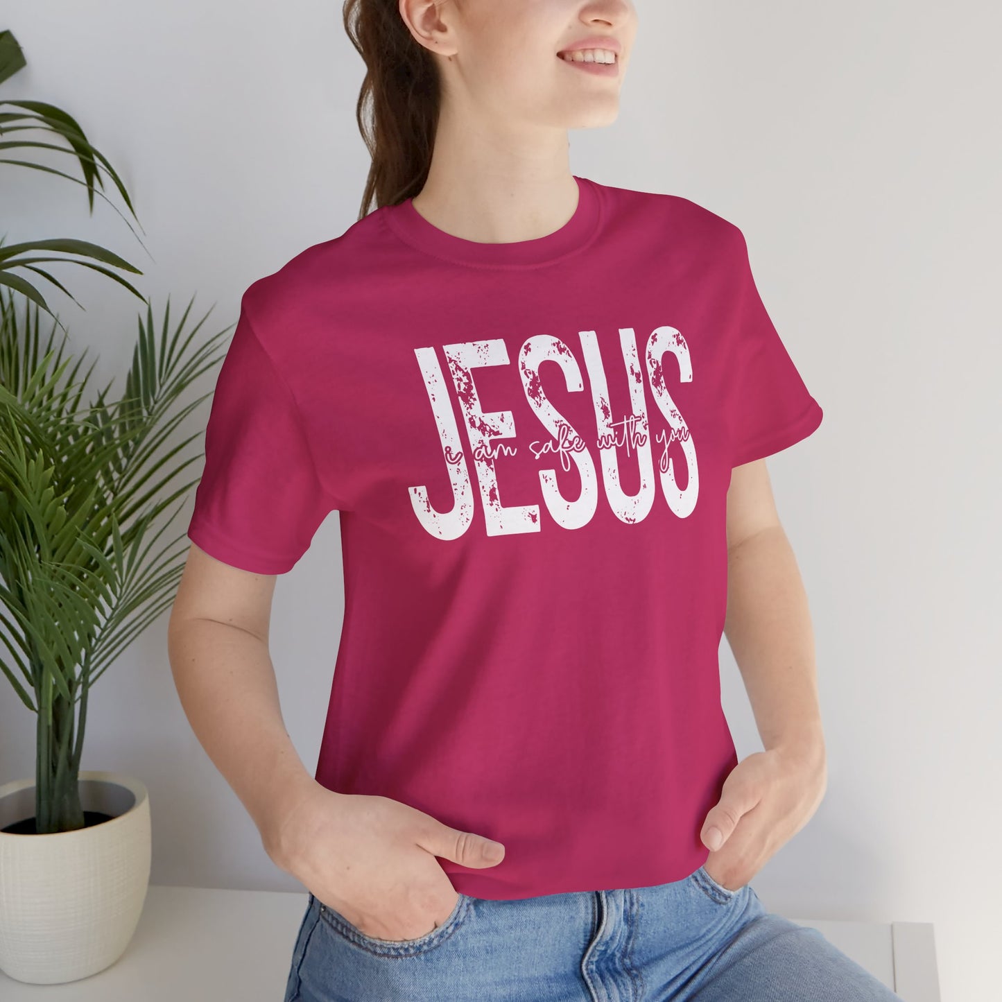 Jesus I am Safe With You Jersey Short Sleeve Tee
