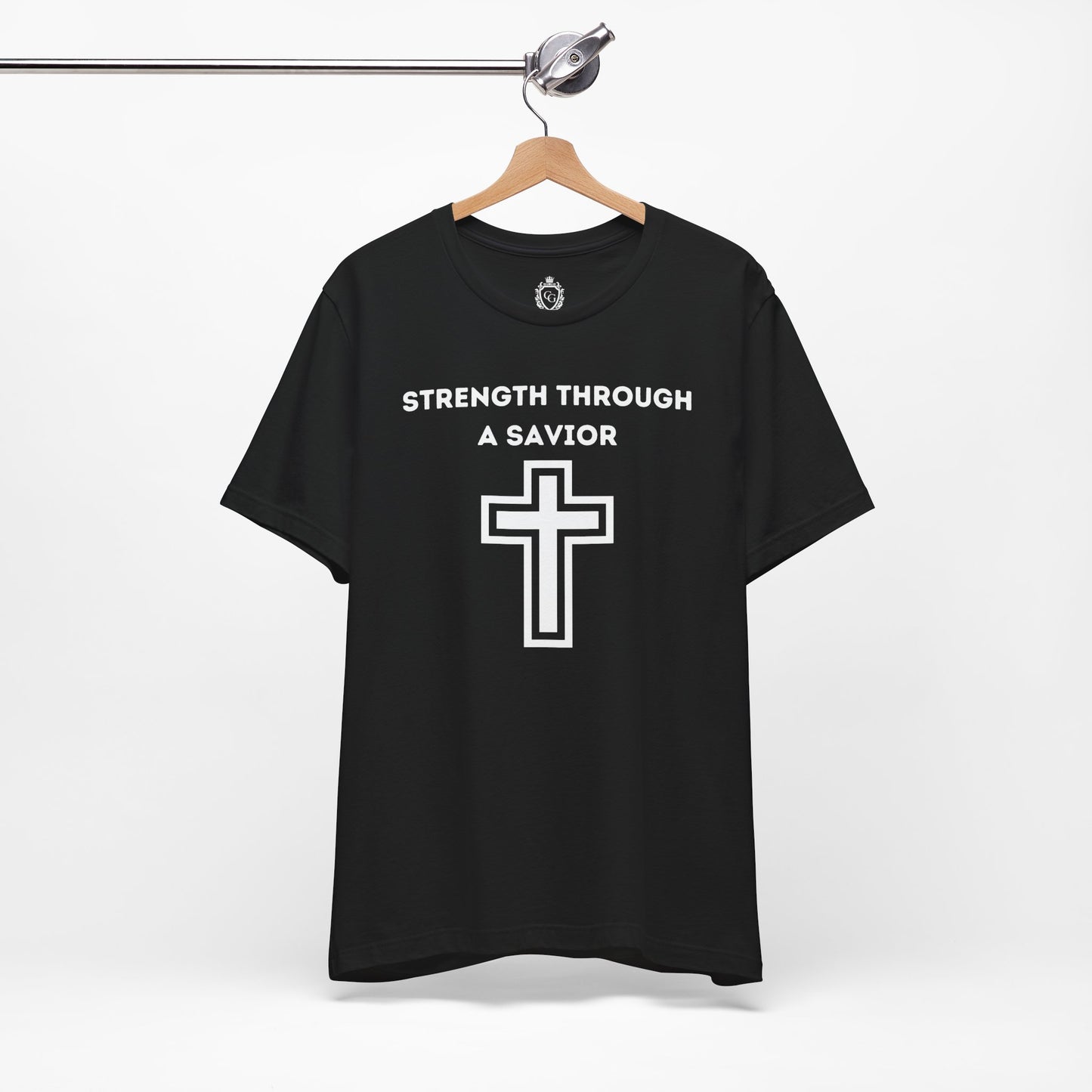 Strength Through A Savior Jersey Short Sleeve Tee