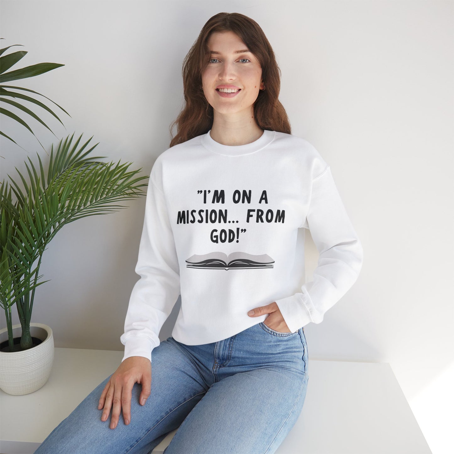 I'm On A Mission From God Heavy Blend™ Crewneck Sweatshirt