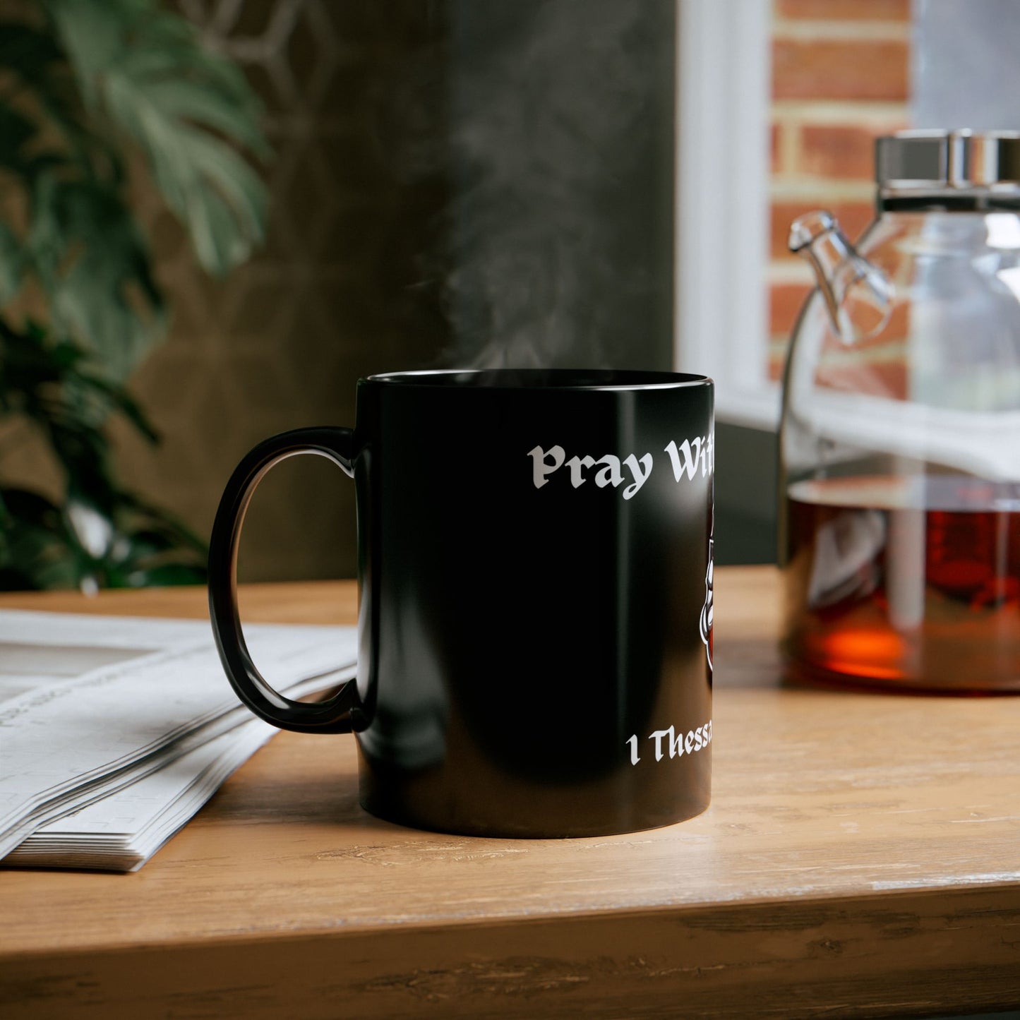 Pray Without Ceasing Black Mug (11oz, 15oz)