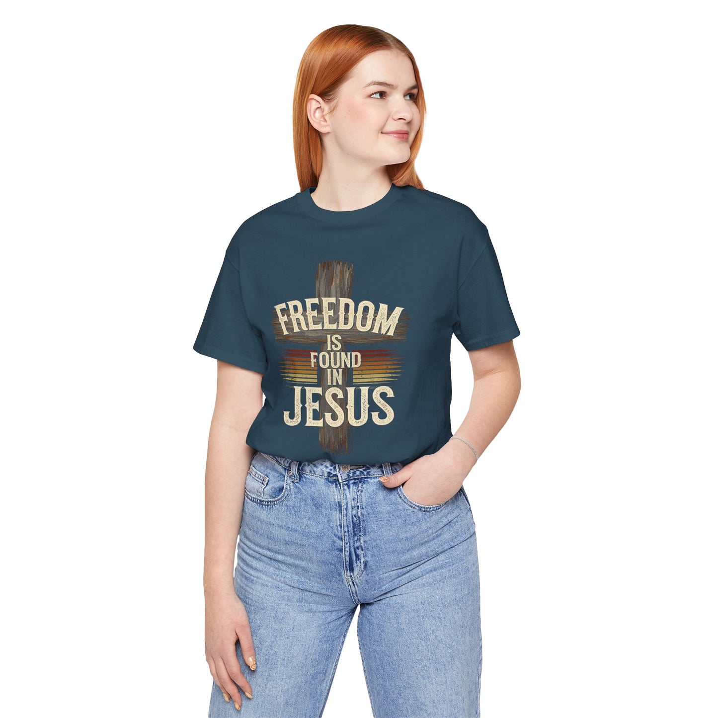 Freedom in found in Jesus Jersey Short Sleeve Tee