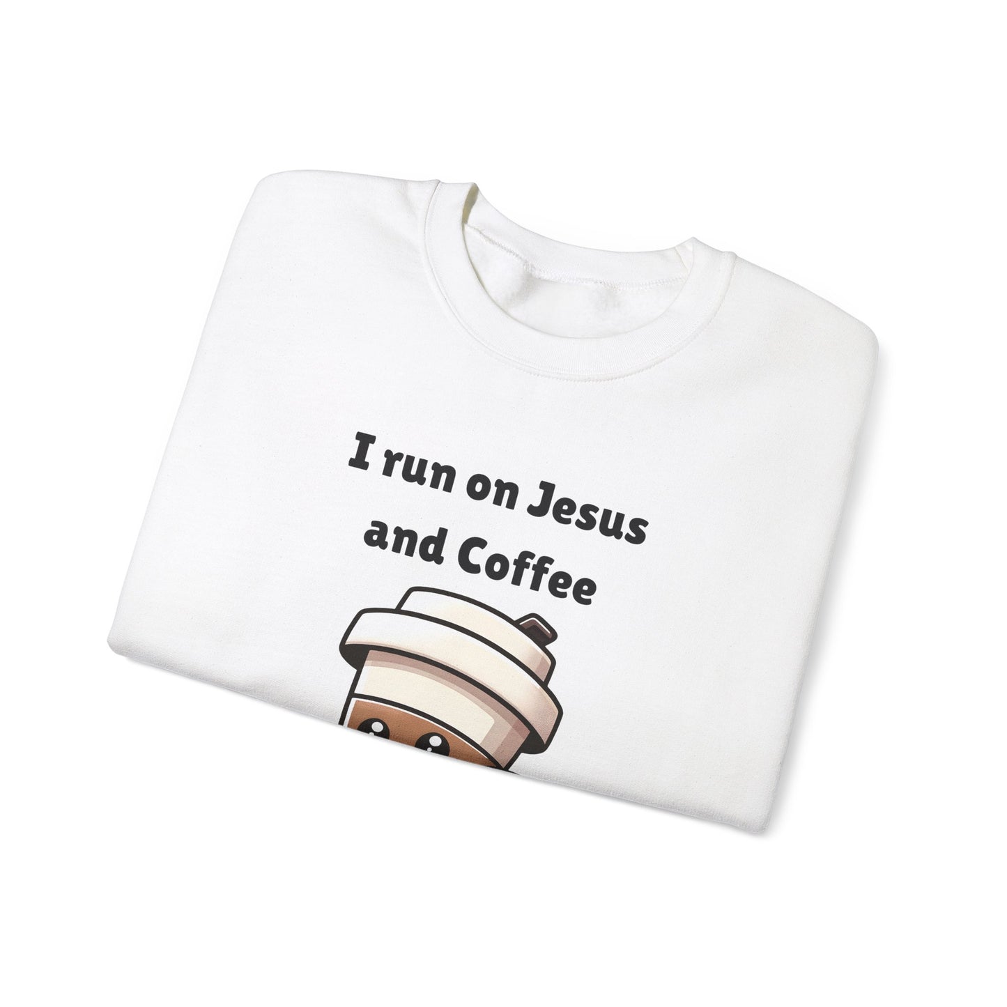 I Run n On Jesus And Coffee Heavy Blend™ Crewneck Sweatshirt