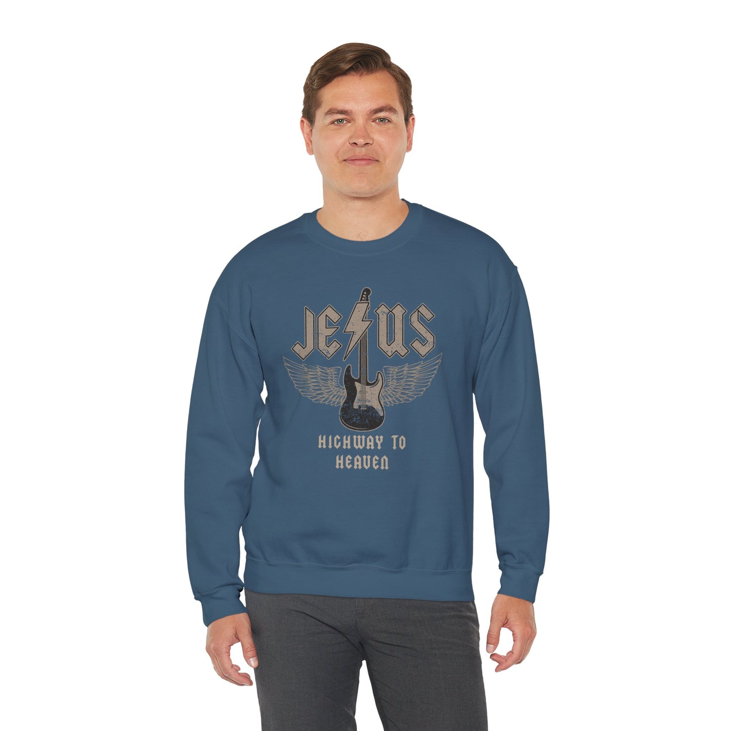 Men's Sweatshirt - Jesus Highway To Heaven