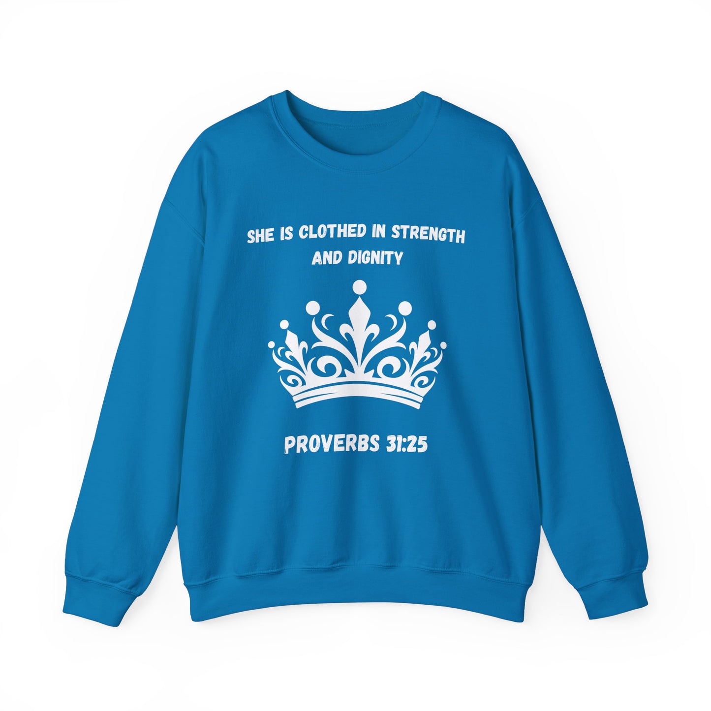 She Is Clothed In Strength And Dignity Heavy Blend™ Crewneck Sweatshirt