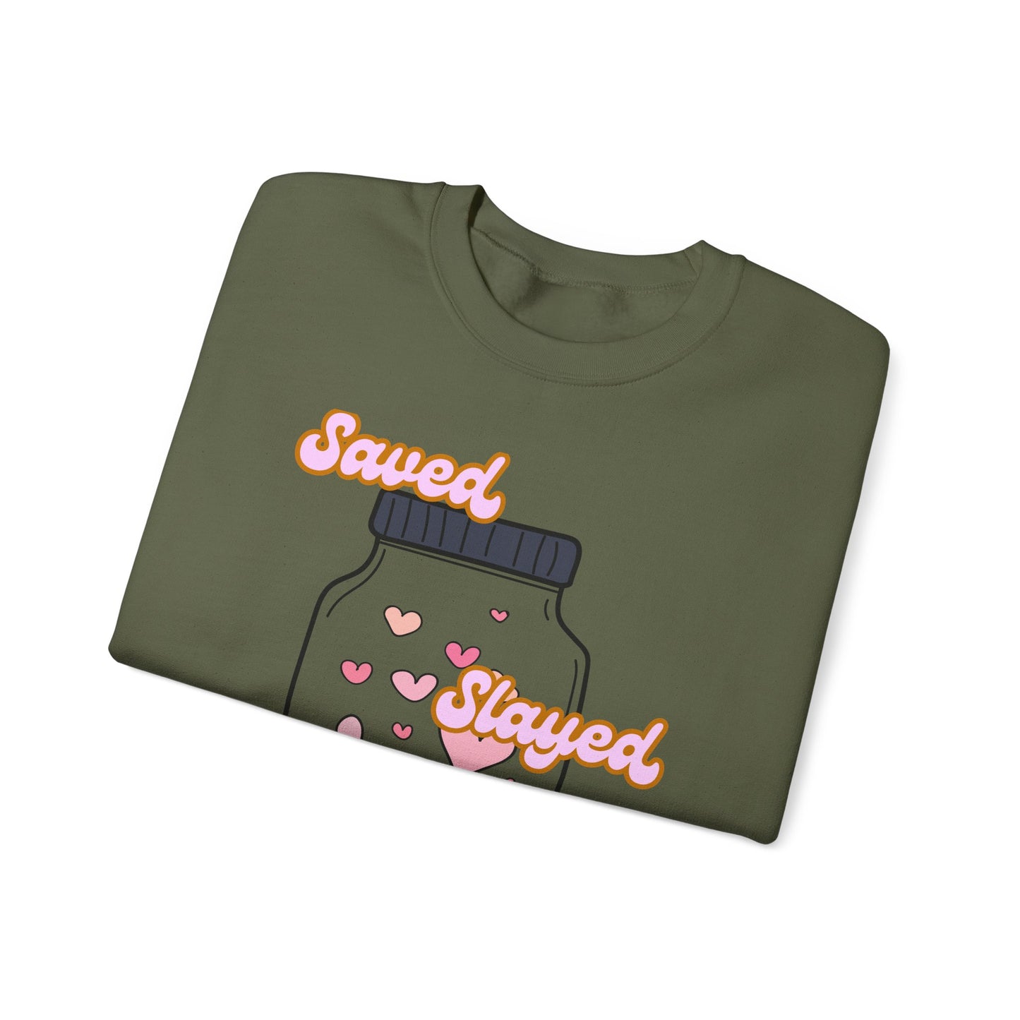 Saved Slayed Sanctified Heavy Blend™ Crewneck Sweatshirt