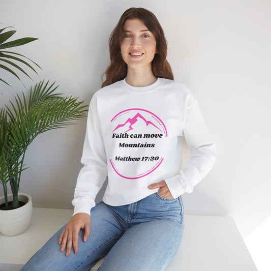 Faith Can Move Mountains Heavy Blend™ Crewneck Sweatshirt