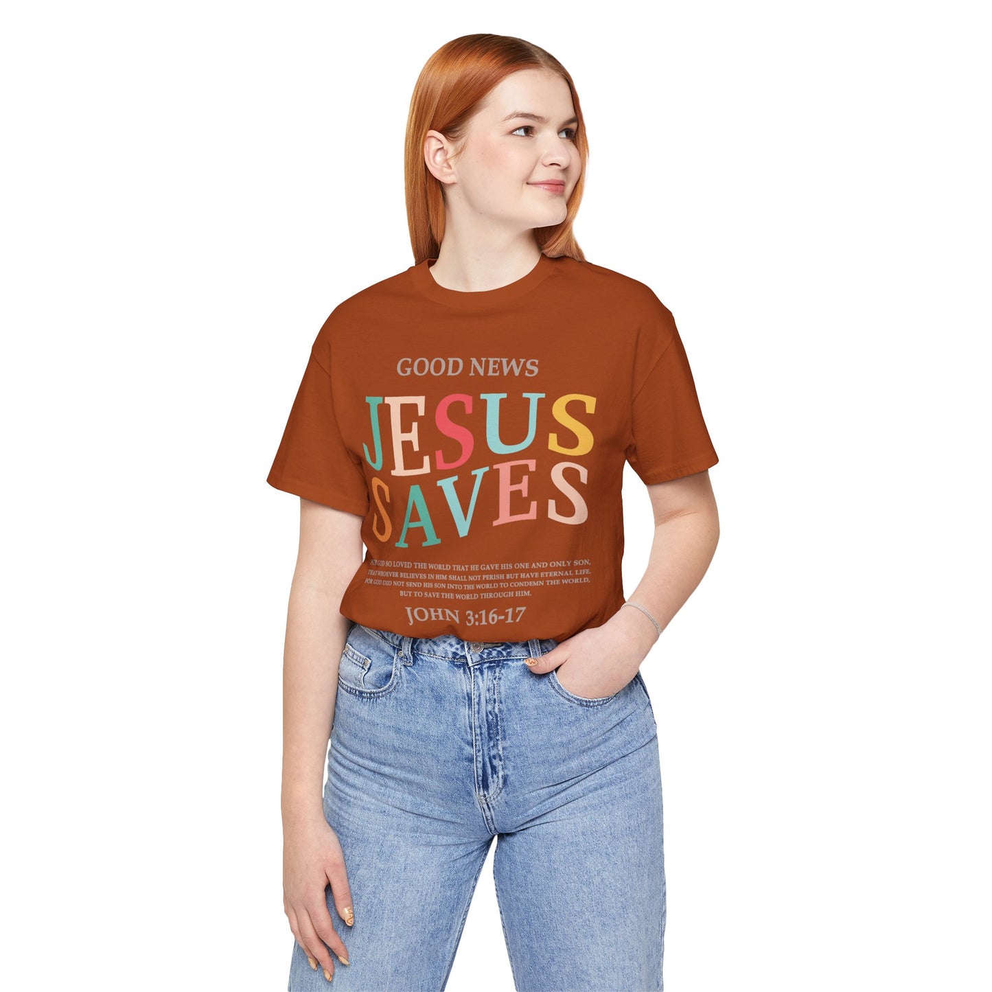 Jesus Saves Jersey Short Sleeve Tee