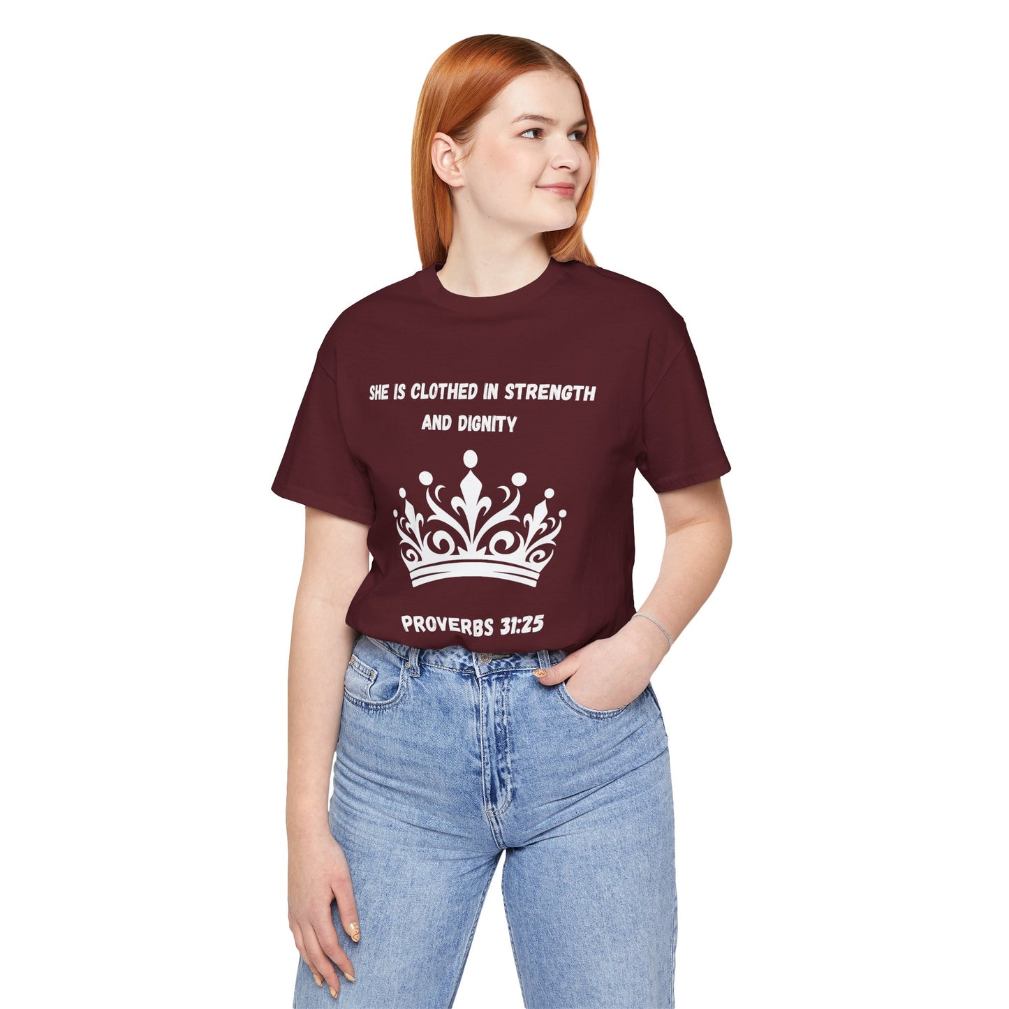 She Is Clothed In Strength And Dignity Jersey Short Sleeve Tee