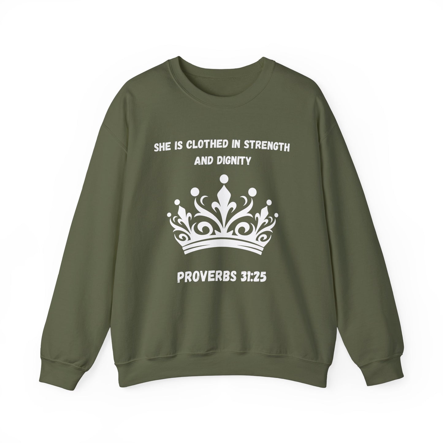 She Is Clothed In Strength And Dignity Heavy Blend™ Crewneck Sweatshirt