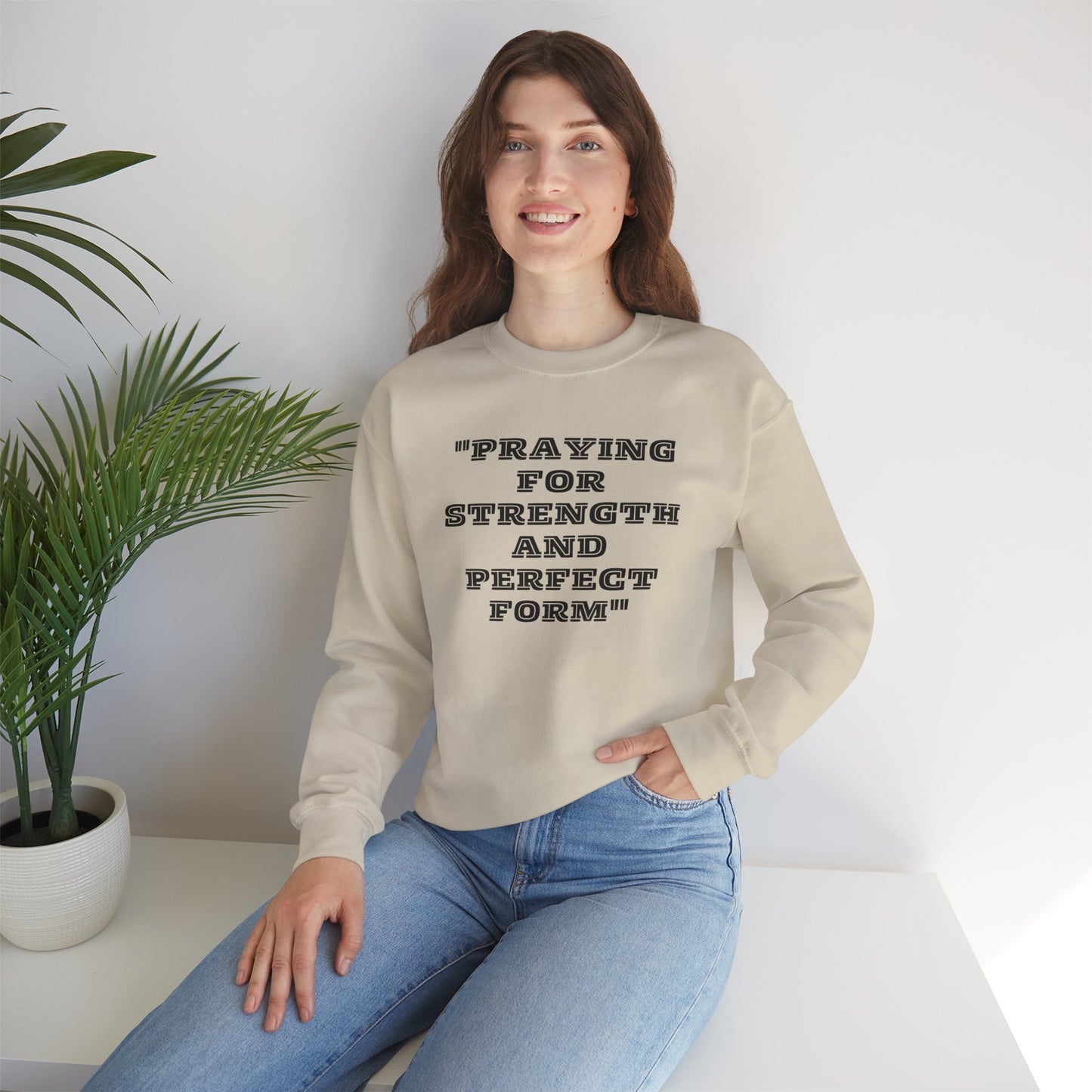 Praying For Strength And Perfect Form Heavy Blend™ Crewneck Sweatshirt