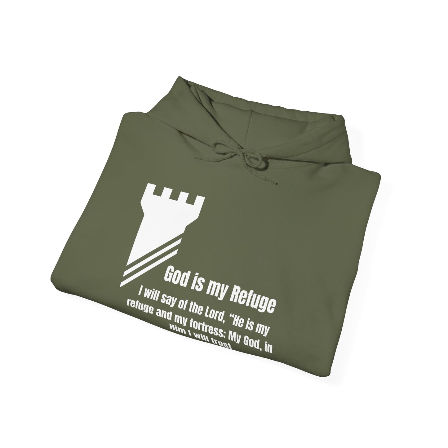 God Is My Refuge Heavy Blend™ Hooded Sweatshirt