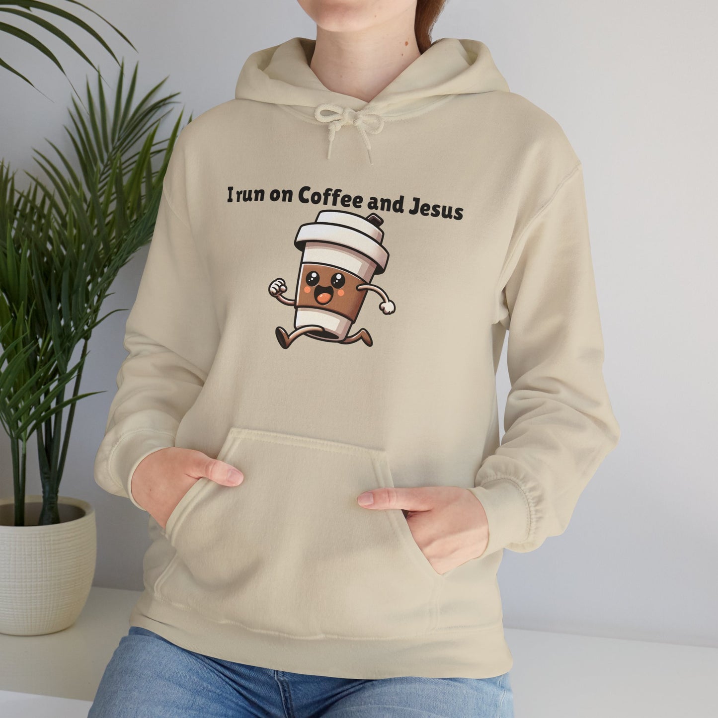 I Run On Coffee And Jesus Heavy Blend™ Hooded Sweatshirt