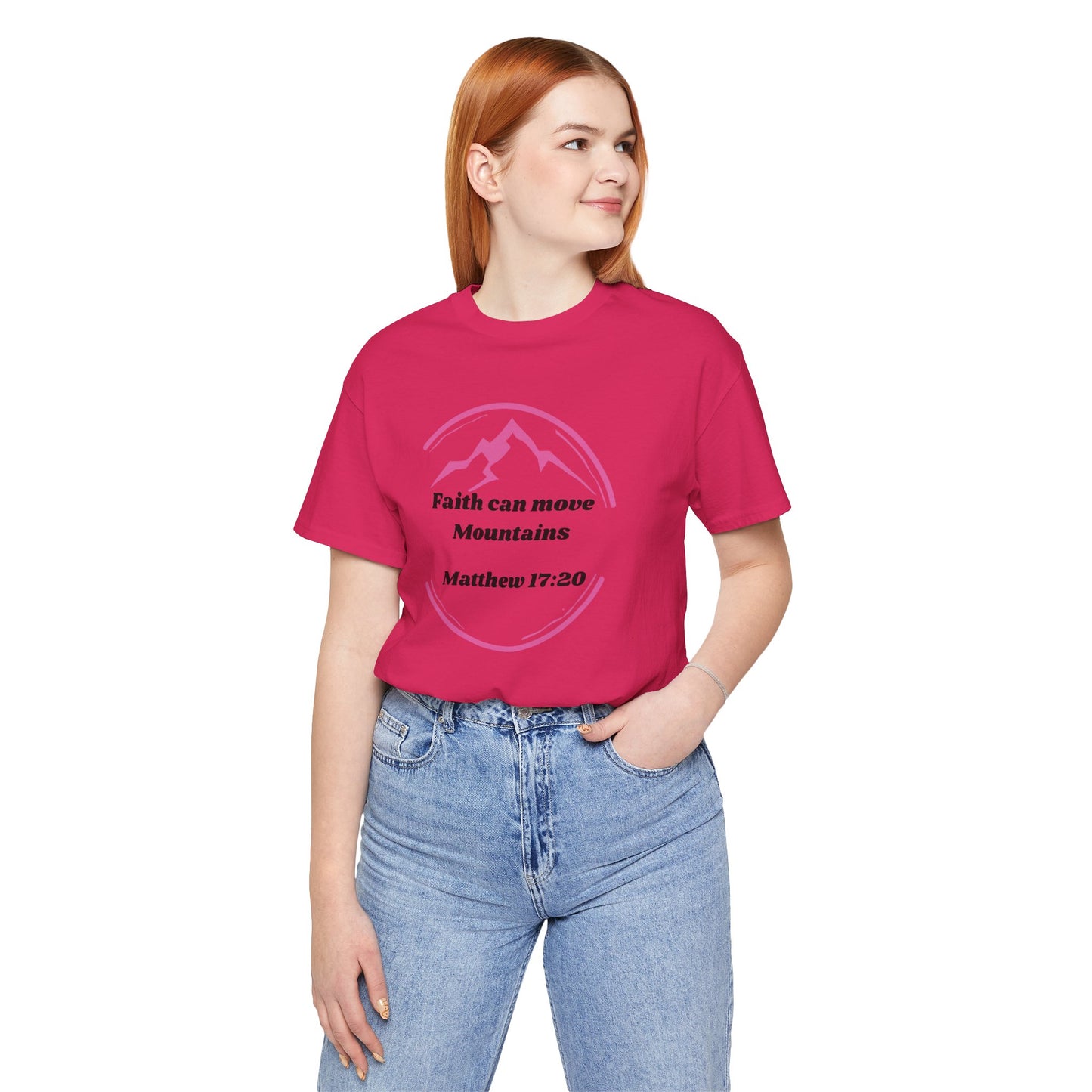 Faith Can Move Mountains Jersey Short Sleeve Tee