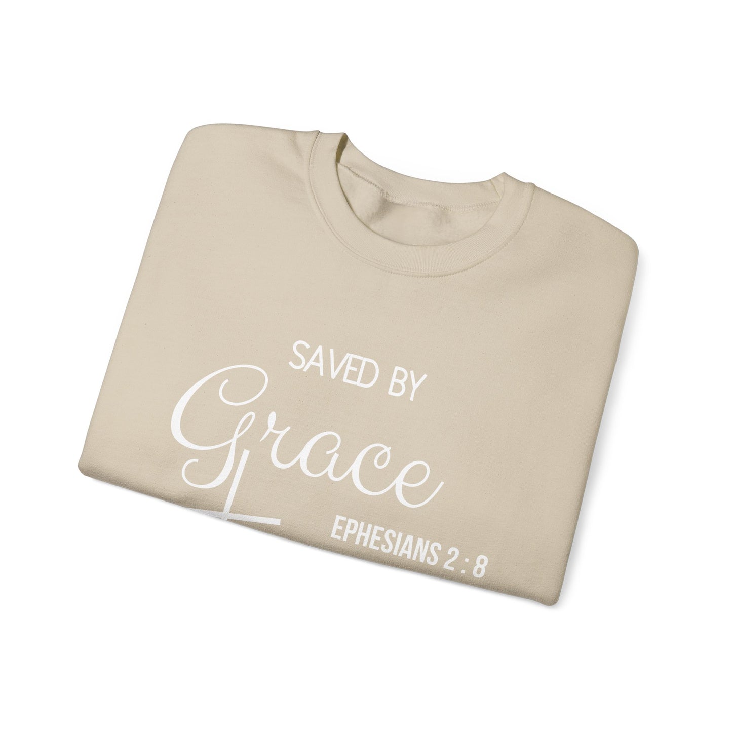 Saved By Grace Men's Heavy Blend™ Crewneck Sweatshirt