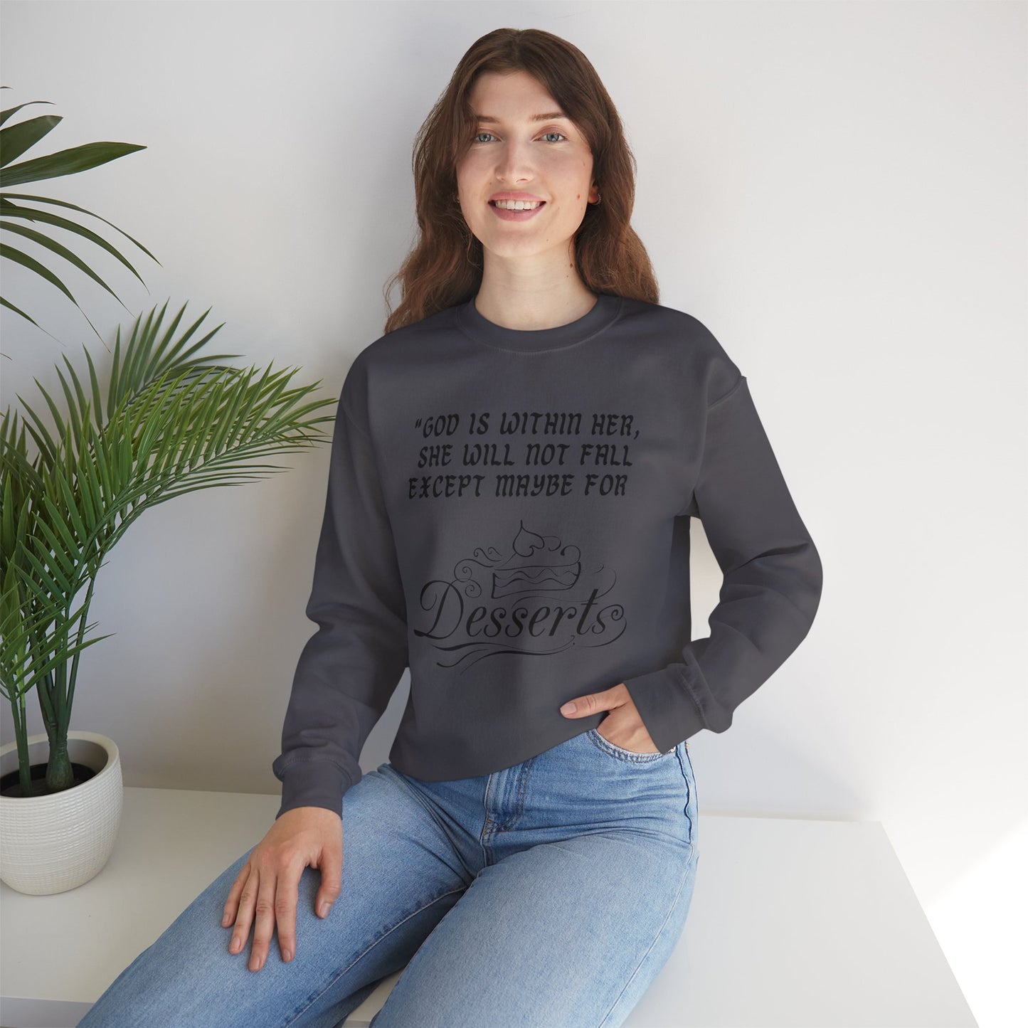 God Is Within Her Heavy Blend™ Crewneck Sweatshirt