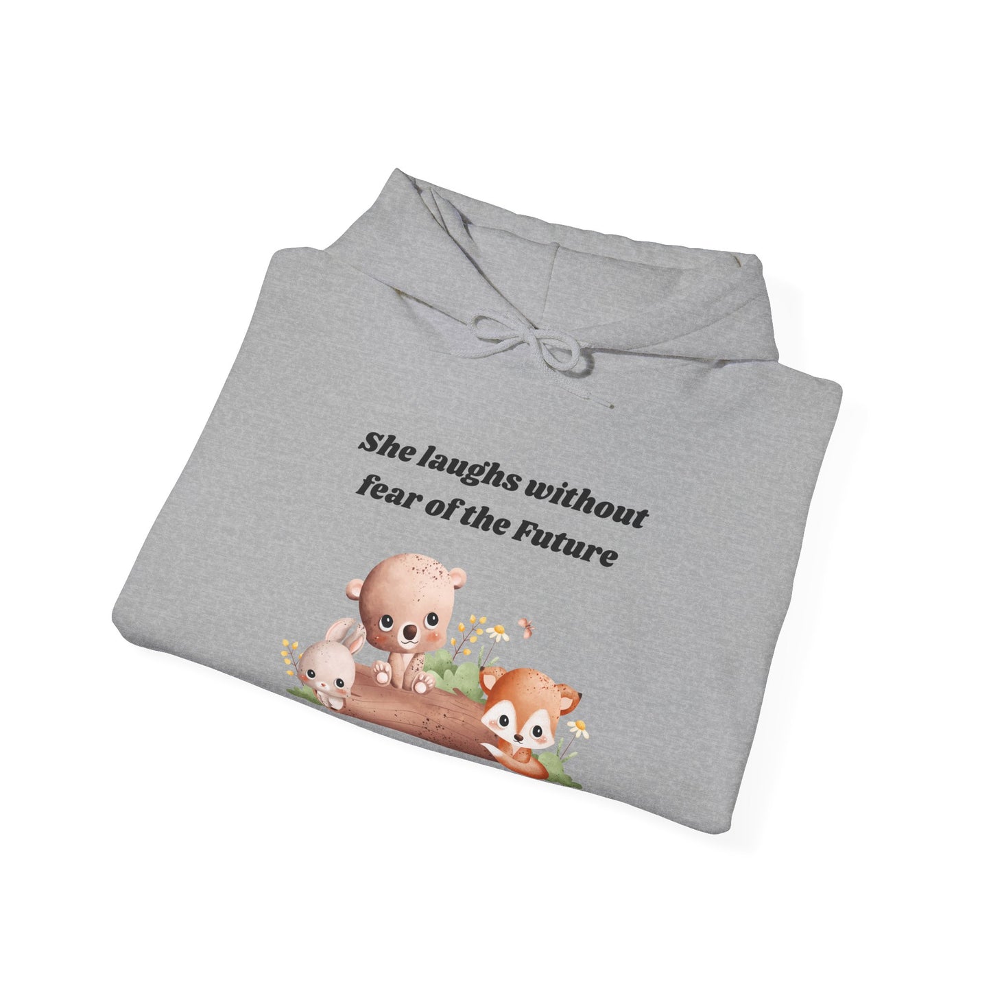 She Laughs Without Fear Of The Future Heavy Blend™ Hooded Sweatshirt